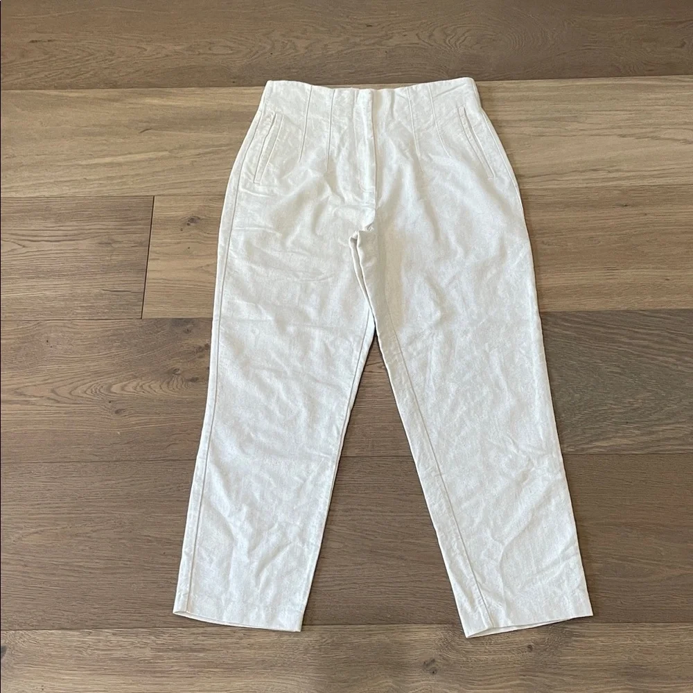 Zara Linen Blend High Waisted Pants Bloggers Fav Size Large